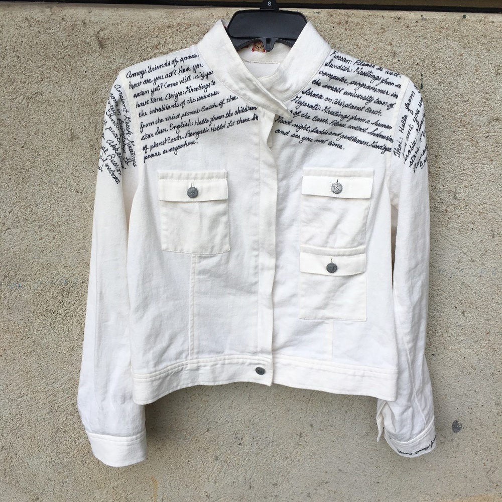 STUDIO M JEANS White Denim  Novelty Jacket